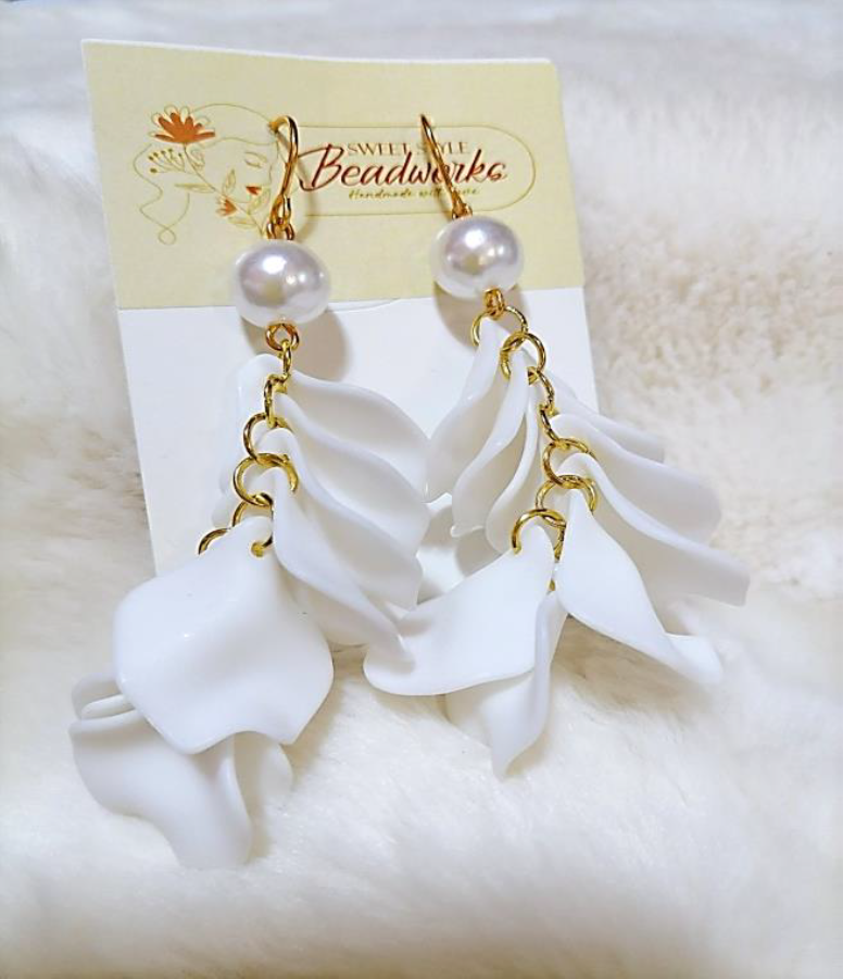 Bridal Drop Earrings Orchids